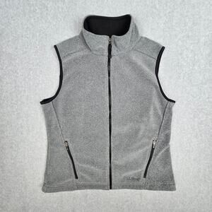 L.L.Bean Womens Medium-Reg Gray Full Zip Polartec Fleece Vest